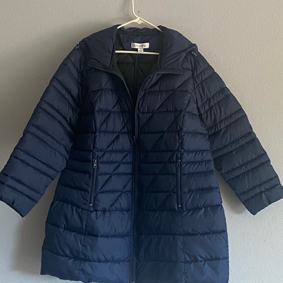 Pure Energy Jackets & Blazers - Pure Energy Dark Blue Puffer Jacket